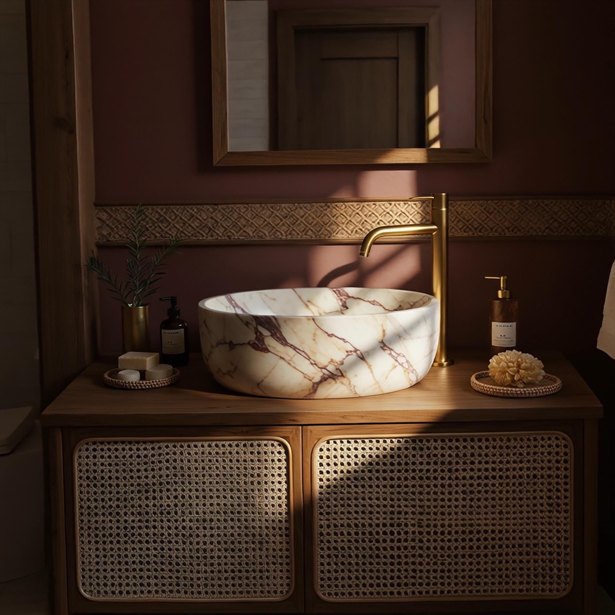 Calacatta Red Viola Marble Sink