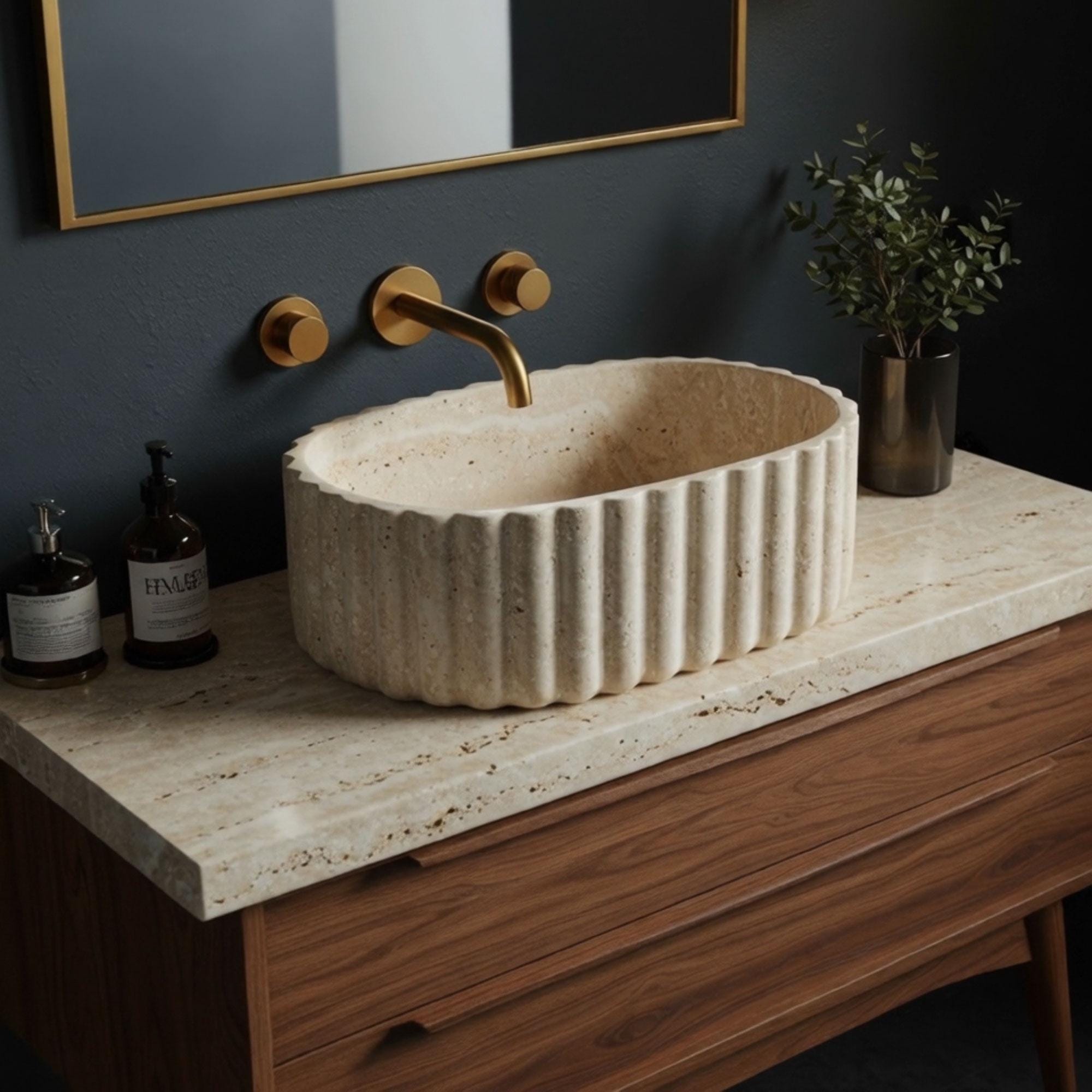 Capri Luxe Marble Vanity Set Mid-Century Modern