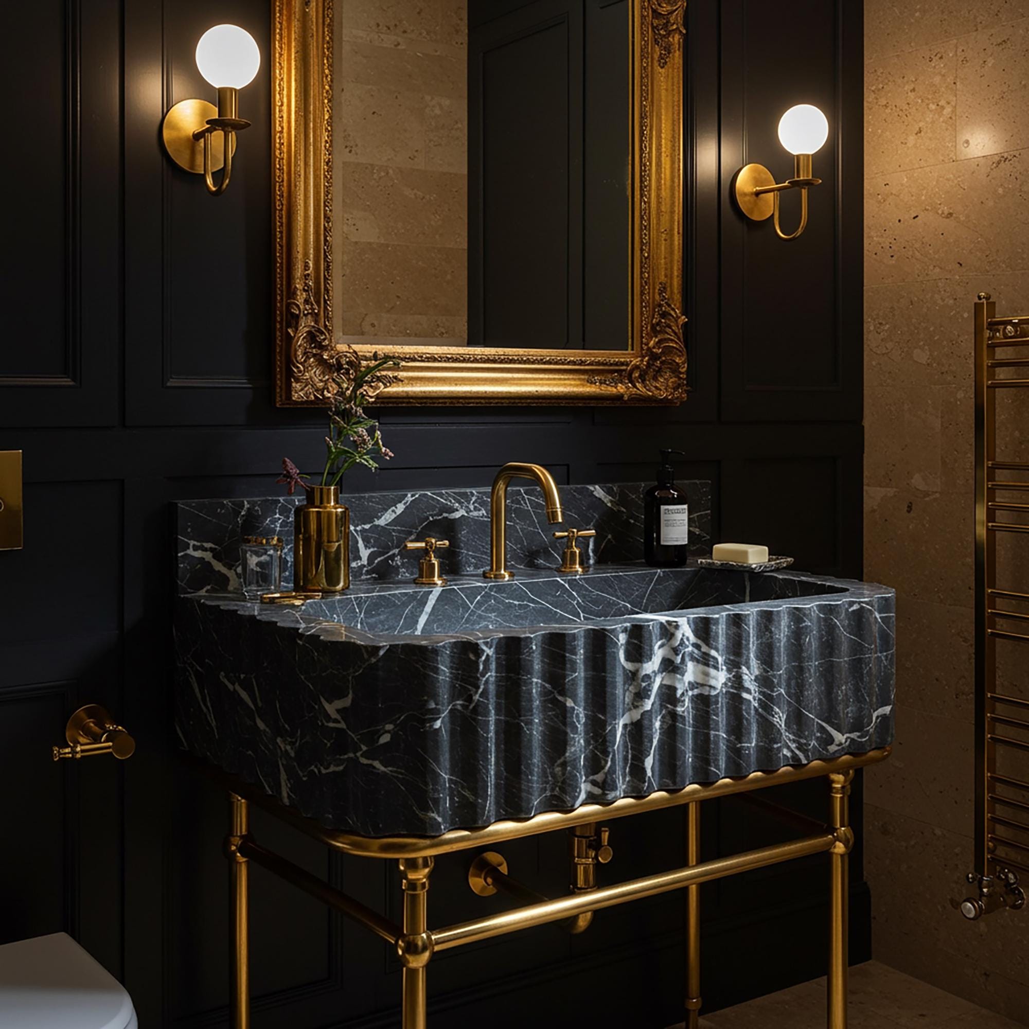 Fluted Marble Sink