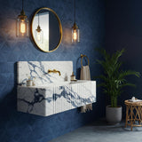 Grey Viola Marble Wall Mounted Sink