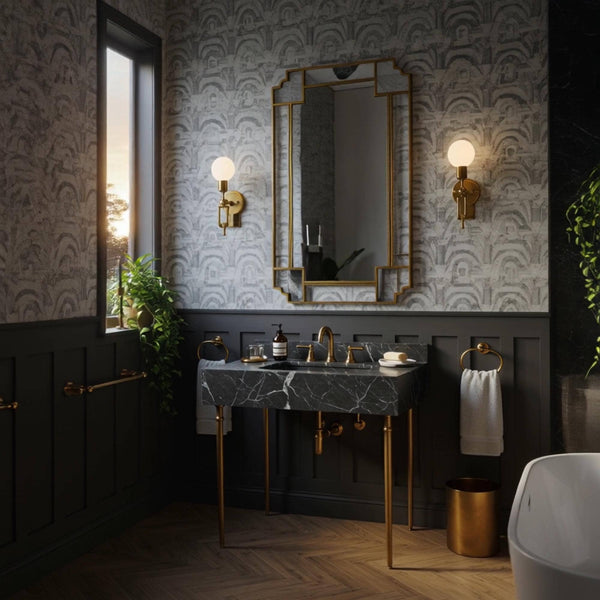 Pietre Notte Marble Sink Basin, Wall Mount Stone Sink Vanity Console For Bathroom Interior Design And Modern Powder Rooms M3M93 hover