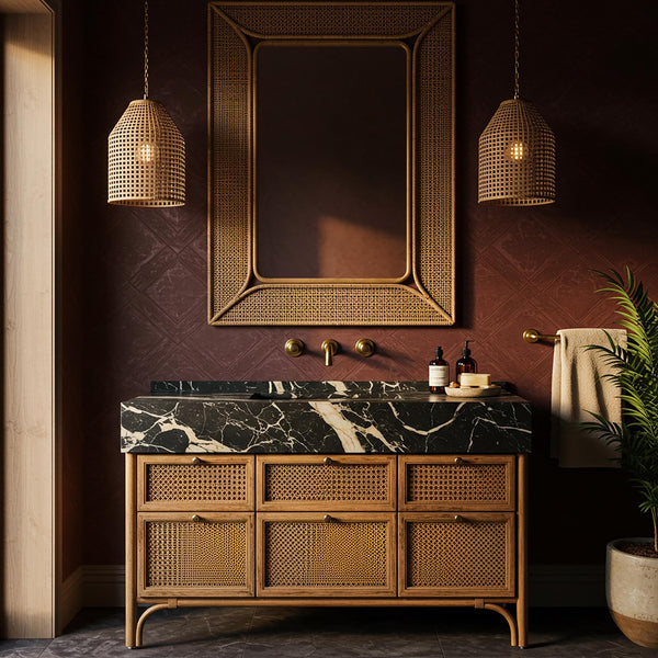 Picasso Marble Sink Basin, Wall Mounted Natural Stone Sink for Bathroom Vanity, Floating Marble Sink Top, Luxury Bathroom Design M3F81