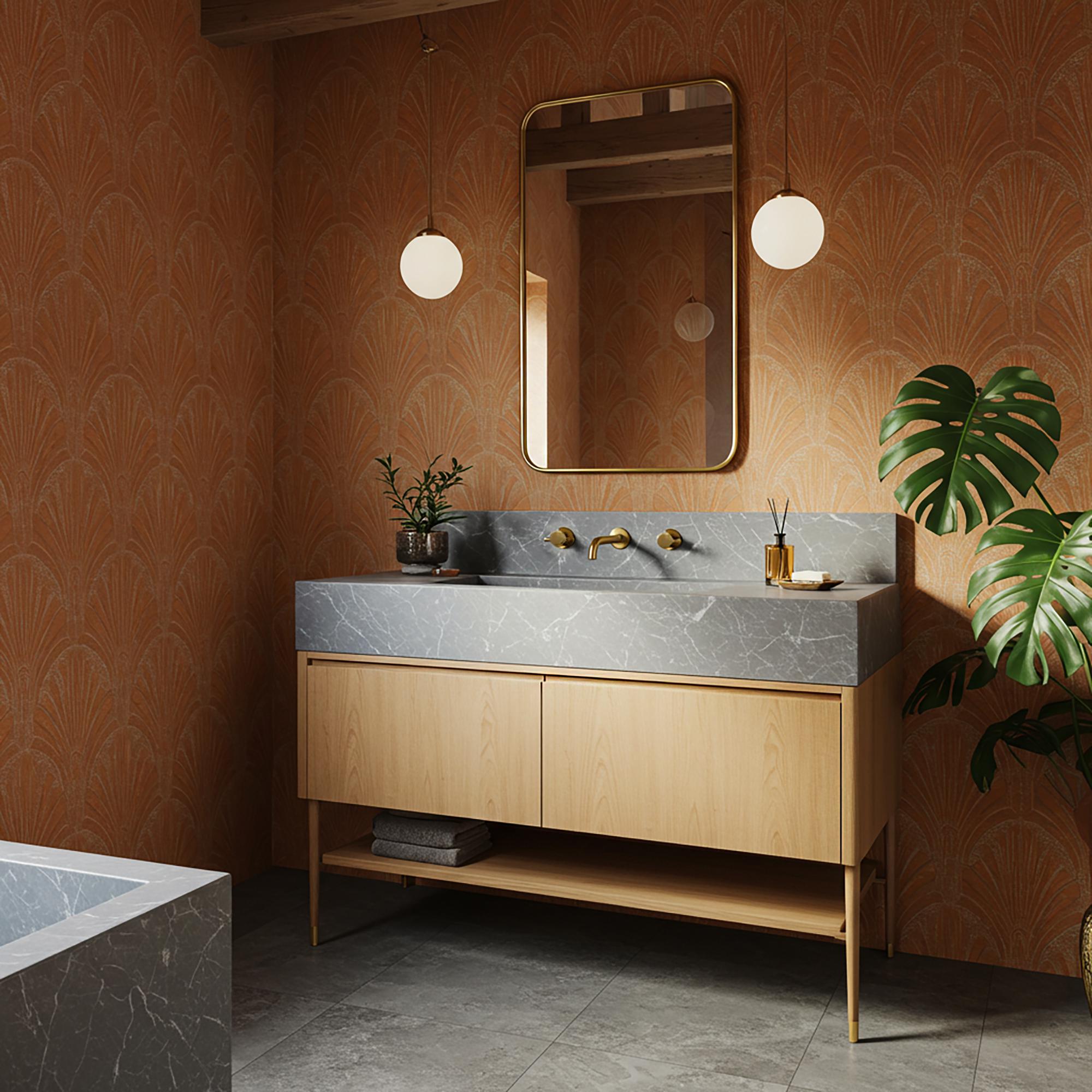 Pietre Notte Marble Vanity Sink, Modern Bathroom Sink