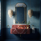 Red Marble Wall Mounted Sink