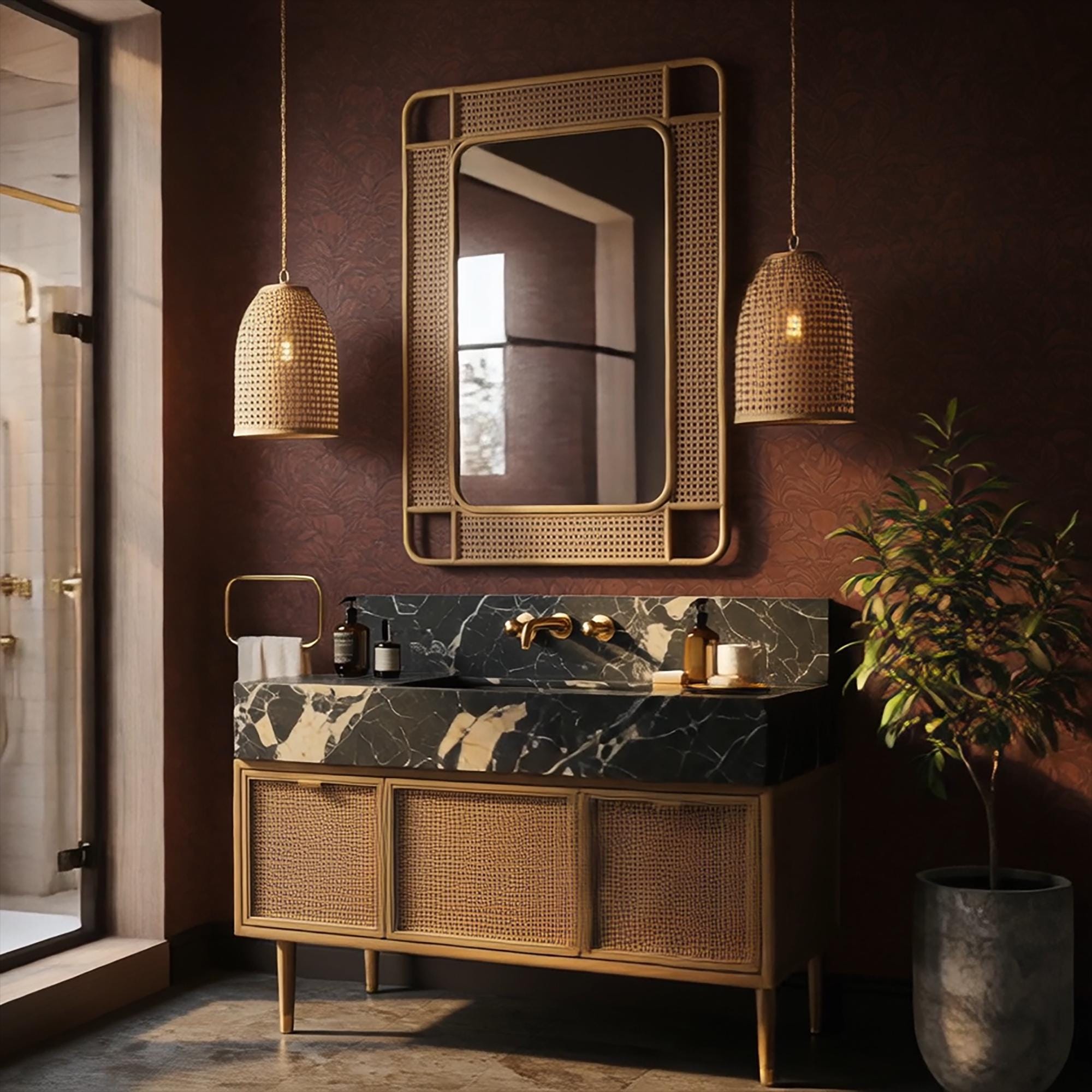 Wall Mounted Picasso Marble Sink, Stone Vessel Sink