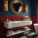 White Carrara Marble Fluted Sink Basin